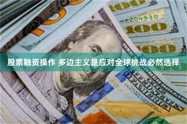 股票融资操作 多边主义是应对全球挑战必然选择