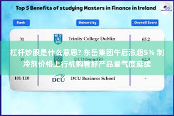 杠杆炒股是什么意思? 东岳集团午后涨超5% 制冷剂价格上行机购看好产品景气度延续