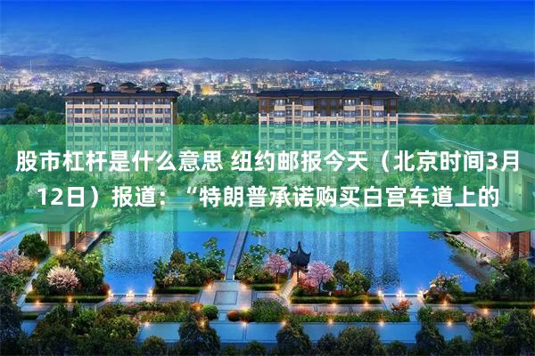 股市杠杆是什么意思 纽约邮报今天（北京时间3月12日）报道：“特朗普承诺购买白宫车道上的