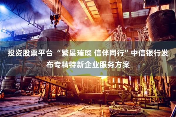 投资股票平台 “繁星璀璨 信伴同行”中信银行发布专精特新企业服务方案